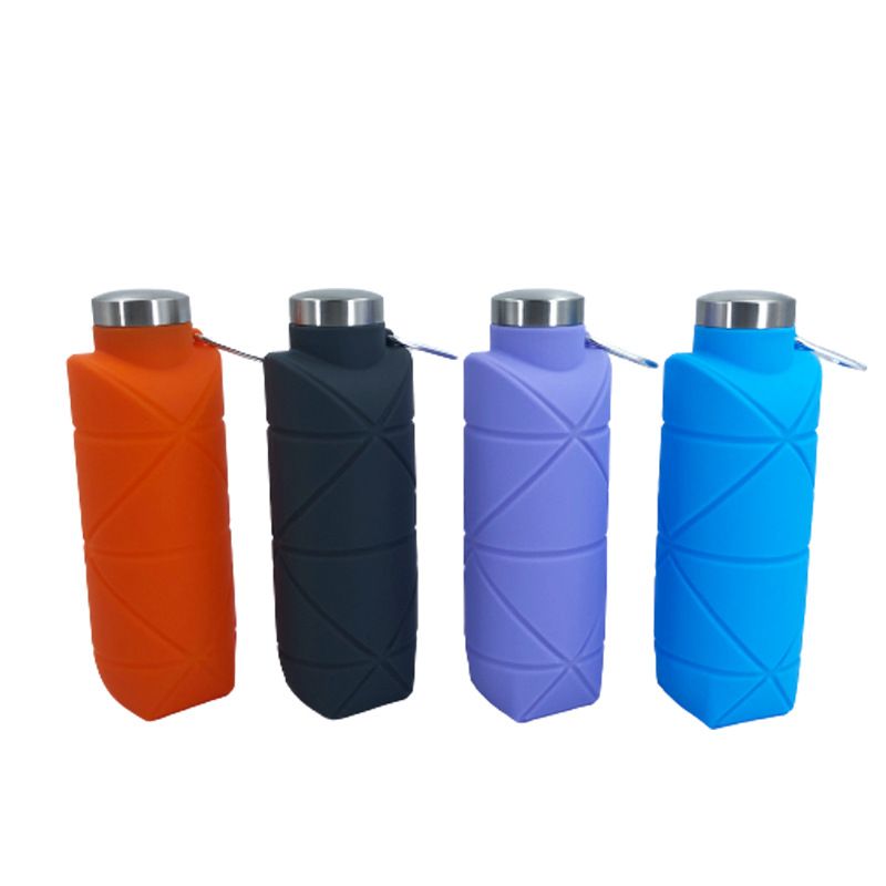 Outdoor Creative Food Grade Silicone Portable Water Bottle Sports Bottle Water Bottle Diamond Shaped Folding Cup