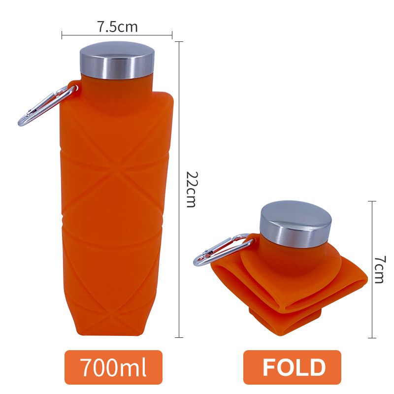 Outdoor Creative Food Grade Silicone Portable Water Bottle Sports Bottle Water Bottle Diamond Shaped Folding Cup