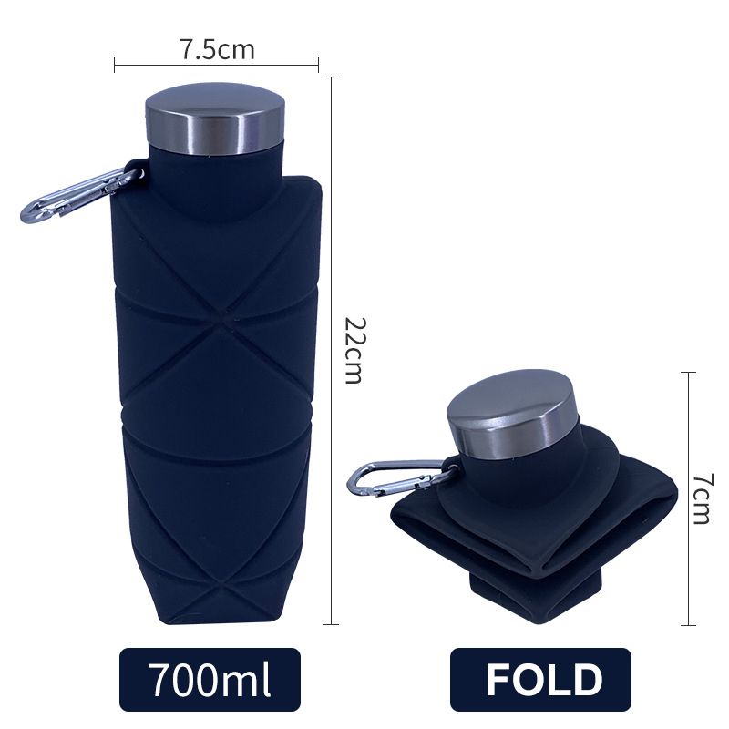 Outdoor Creative Food Grade Silicone Portable Water Bottle Sports Bottle Water Bottle Diamond Shaped Folding Cup