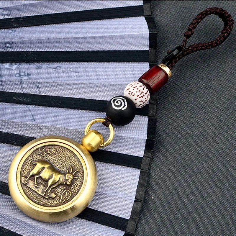 Good Luck Fengshui Metal Spinner Keychain Key Ring Chinese 12 Sign Zodiac Dog Dragon Horse Car Keyring Gifts