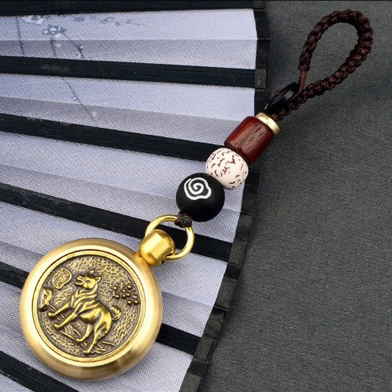 Good Luck Fengshui Metal Spinner Keychain Key Ring Chinese 12 Sign Zodiac Dog Dragon Horse Car Keyring Gifts