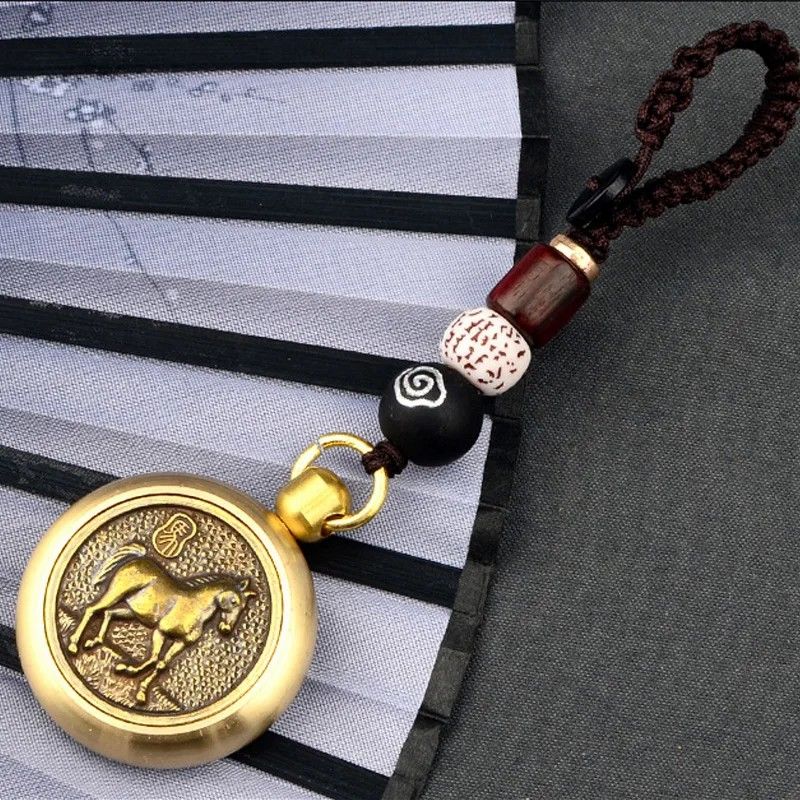 Good Luck Fengshui Metal Spinner Keychain Key Ring Chinese 12 Sign Zodiac Dog Dragon Horse Car Keyring Gifts