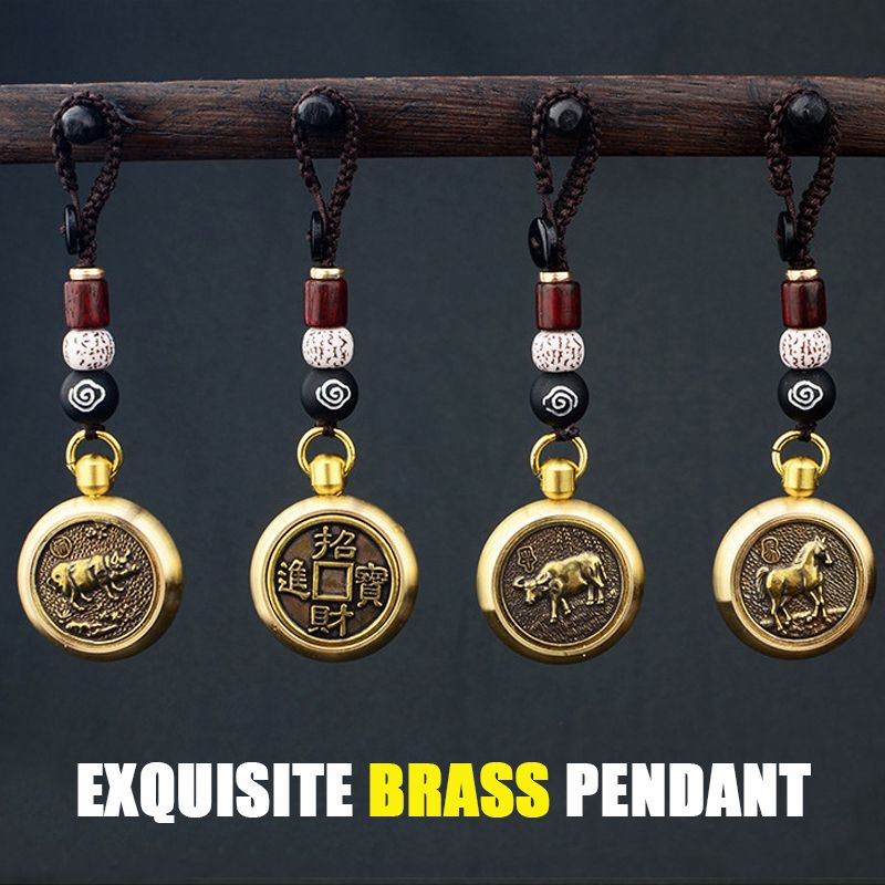 Good Luck Fengshui Metal Spinner Keychain Key Ring Chinese 12 Sign Zodiac Dog Dragon Horse Car Keyring Gifts