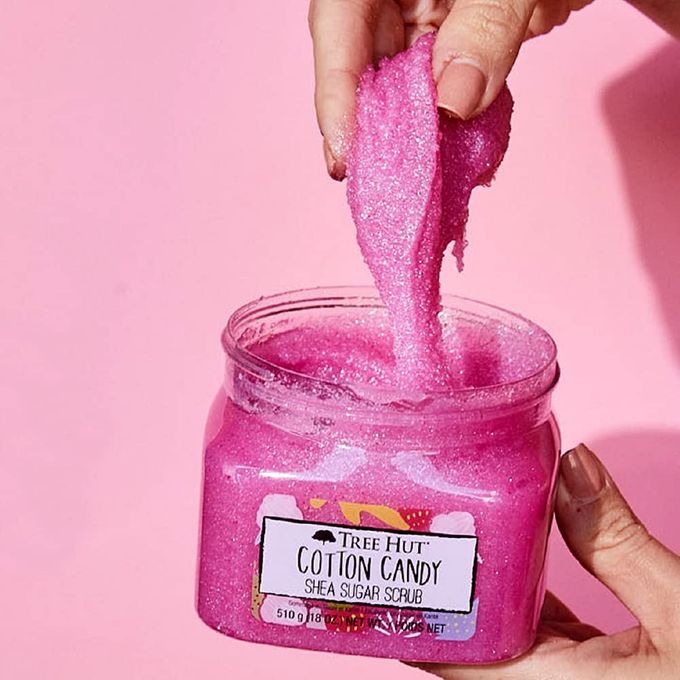 Tree Hut Cotton Candy Shea Sugar Exfoliating & Hydrating Scrub With Sugar, Shea Butter, Strawberry, Oils