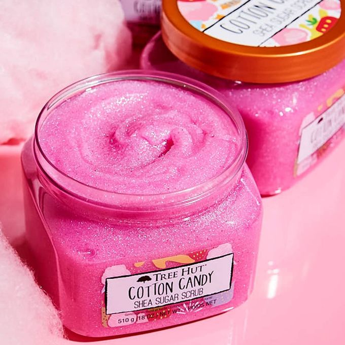 Tree Hut Cotton Candy Shea Sugar Exfoliating & Hydrating Scrub With Sugar, Shea Butter, Strawberry, Oils