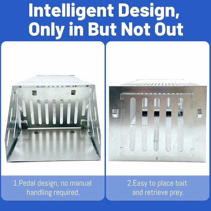 LIVE RAT,RODENT AND MOUSE CAGE TRAP-WITH CATCH AND RELEASE DOOR
