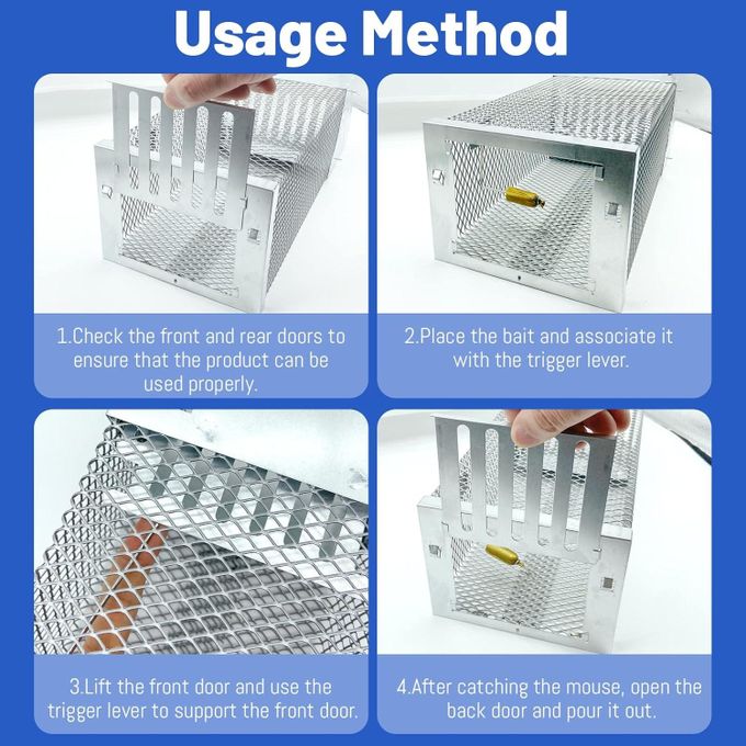 LIVE RAT,RODENT AND MOUSE CAGE TRAP-WITH CATCH AND RELEASE DOOR