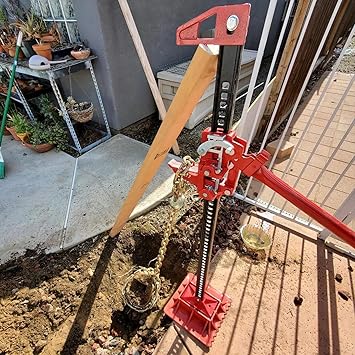 BIG RED TR6501B Torin 48" Ratcheting Off Road Utility Farm Jack, 3 Ton (6,000 lb) Capacity, Red