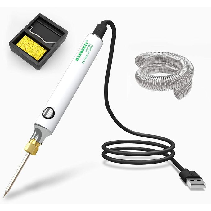 HANDSKIT Soldering Iron Kit,8W Adjustable Temperature With USB Cable