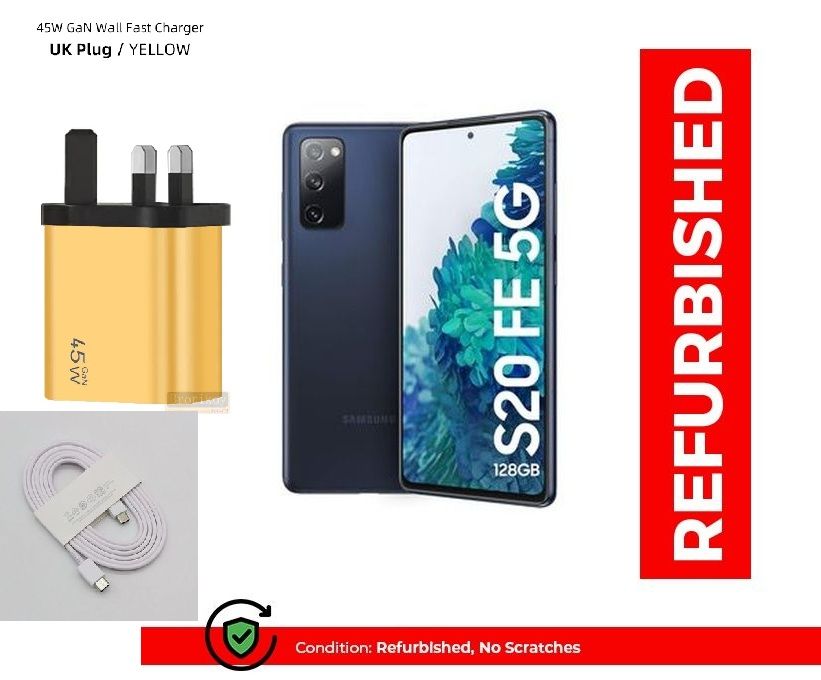 REFURBISHED Samsung Galaxy S20 FE 128GB +6GB, 6.5" AMOLED SCREEN ,DUAL SIM, SPOTLESS ,+ AFREE 45WTTS  FAST CHARGER ,UNLOCKED