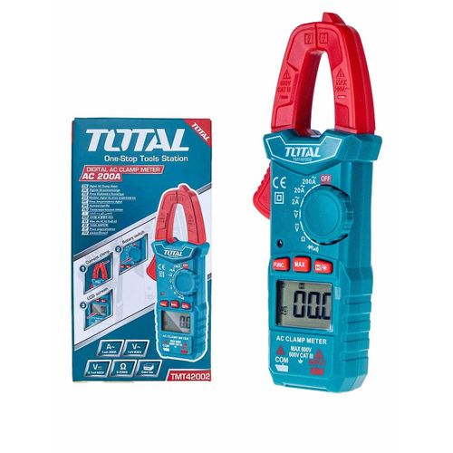 TOTAL Digital Clamp Meter Electrical Tester Tool 200Amps 2000 Counts Digital AC Clamp Meter