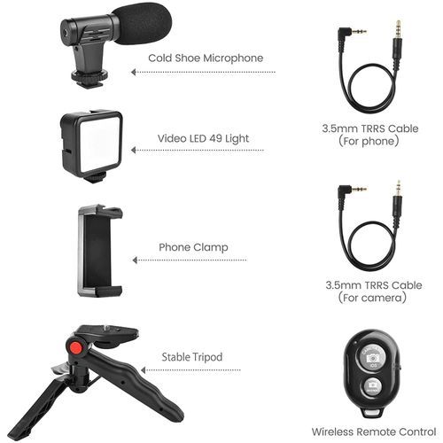 Professional Phone/Camera Video Recording Vlogging Kit For Video Making