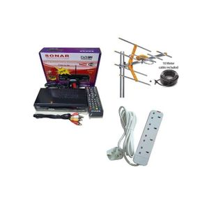 Sonar FREE To Air TV Digital Decoder + free aerial and 4 way extension