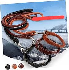 Premium Leather Dog Leash & Harness Set – Classy PU Leather Collar Combo for Medium Dogs, Tangle-Free Comfort, Adjustable Fit, Available in 3 Elegant Colors for Stylish Pet Walks in Kenya