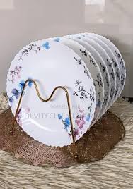 6 PCS Elegant Ceramic Dinner Plates Set – Classic White Porcelain Tableware – Durable, Stylish & Ideal for Everyday Dining, Hotels, Restaurants & Special Occasions