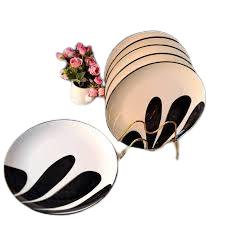 6 PCS Elegant Ceramic Dinner Plates Set – Classic Design, Durable Quality, Perfect for Every Meal & Table Setting – Microwave & Dishwasher Safe for Home, Restaurant & Hotel Use in Kenya