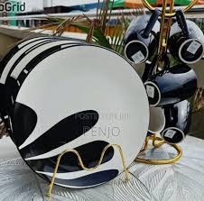 13 PCS Premium Ceramic Dinner Set with 2L Unbreakable Flask – Elegant 6 Mugs, 6 Plates & 1 Flask Combo – Perfect for Stylish Dining, Gifting & Everyday Use at Home or Restaurant