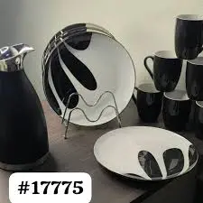 13 PCS Premium Ceramic Dinner Set with 2L Unbreakable Flask – Elegant 6 Mugs, 6 Plates & 1 Flask Combo – Perfect for Stylish Dining, Gifting & Everyday Use at Home or Restaurant