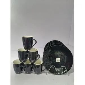 6PCS Elegant Ceramic Dinner Set – Timeless Style for Everyday Dining and Special Occasions – Premium Porcelain Plates & Mugs for Home, Hotel & Gift Use