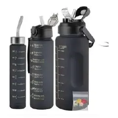 3 in 1 Motivational Water Bottle – Leakproof 1L BPA-Free Hydration Tracker with Time Marker, Fruit Infuser & Straw – Perfect for Fitness, Office, Travel & Everyday Wellness