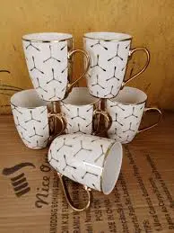 6 PCS Ceramic Mug Set – Stylish Everyday Mugs for Tea & Coffee | Durable, Elegant, and Perfect for Home, Office, or Gifting Occasions