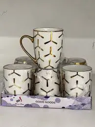 6 PCS Ceramic Mug Set – Stylish Everyday Mugs for Tea & Coffee | Durable, Elegant, and Perfect for Home, Office, or Gifting Occasions