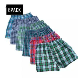 6 PACK Men’s Classic Cotton Boxer Shorts – Breathable, Soft & Stylish Everyday Underwear | Relaxed Fit with Elastic Waist | Perfect for Sleep, Lounge & Casual Wear
