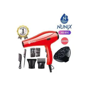 Nunix Professional Commercial & Home Hair Blow Dryer – Powerful & Fast Drying | Salon-Grade Styling for Home & Business Use