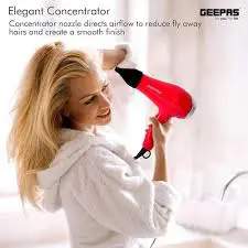 Nunix 2200W Blow Dry Hair Dryer with Accessories – Red | Powerful, Stylish & Efficient for Home & Salon Use