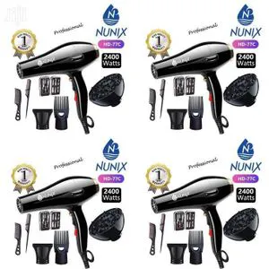 NUNIX HD-77C Professional Hair Dryer – 2400W Fast-Drying Ionic Blow Dryer with Cool Shot & Heat Control for Salon-Style Results at Home