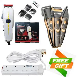Geemy Professional Balding & Hair Cut Machine – BONUS 4-Way Extension + FREE 3-in-1 Smoother Grooming Kit for Precision & Convenience