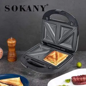 Sokany 2-Slice Sandwich Maker – 750W Power, Non-Stick Plates for Easy Cleaning, Compact & User-Friendly Design for Quick, Delicious Sandwiches Anytime! 🥪⚡