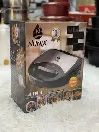 Nunix 4-in-1 Sandwich Maker – Multi-Functional Kitchen Appliance for Grilling, Toasting, Waffles & More, Easy to Use with Removable Plates for Quick Cleaning 🍔🧇🔥