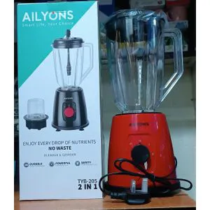 AILYONS 2-in-1 Electric Blender – Powerful, Efficient & Stylish for Everyday Kitchen Mastery 🌀 Blend smoothies, grind spices, and prepare meals effortlessly with this versatile, durable blender.