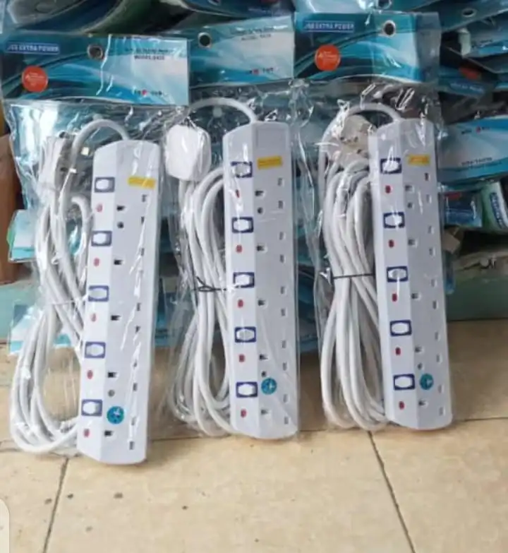 4-Way Electric Socket Extension Cable – Safe, Durable & Efficient Power Strip with Surge Protection and Individual Switches for Home & Office Use in Kenya