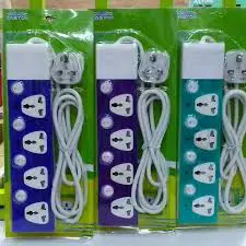 4-Way Electric Socket Extension Cable – Safe, Durable & Efficient Power Strip with Surge Protection and Individual Switches for Home & Office Use in Kenya