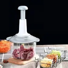 2L Manual Push Food Chopper – Fast Vegetable Cutter, Onion Mincer & Multifunction Dicer with Stainless Steel Blades for Efficient Meal Prep