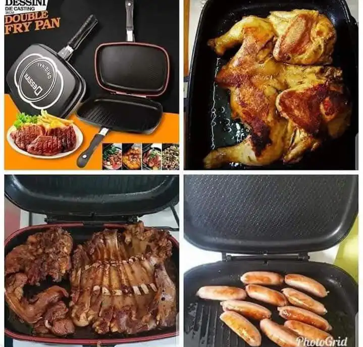 36cm Double-Sided Grill Pan – Non-Stick, Flip Design for Easy, Healthy Cooking | Ideal for Meat, Veggies, Fish & Pancakes in Every Kenyan Kitchen