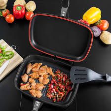 Double-Sided Non-Stick Grill Pan – Flip Design for Effortless, Oil-Free Cooking | Ideal for Meat, Fish, Pancakes & More – Perfect for Kenyan Kitchens