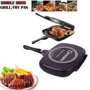Double-Sided Non-Stick Grill Pan – Flip Design for Effortless, Oil-Free Cooking | Ideal for Meat, Fish, Pancakes & More – Perfect for Kenyan Kitchens