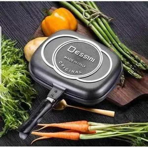 Double-Sided Non-Stick Grill Pan – Flip Design for Effortless, Oil-Free Cooking | Ideal for Meat, Fish, Pancakes & More – Perfect for Kenyan Kitchens