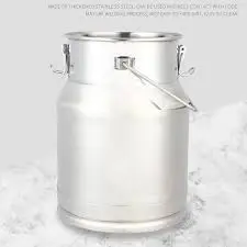 10L Aluminium Milk Container – Rustproof Dairy Storage with Fine Milk Sieve for Smooth Pouring, Filtering & Home/Farm Use
