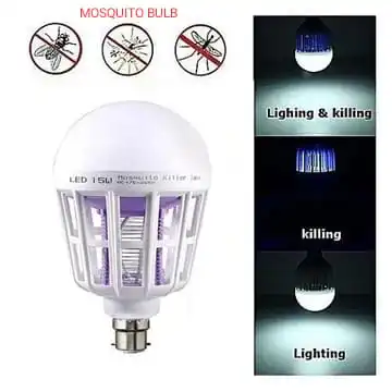 Instant Mosquito Killer Lamp – 15W Insect Repellent Night Light Bulb | Safe, Silent & Powerful Mosquito Zapper for Indoor Use – Dual-Function LED Light & Bug Killer