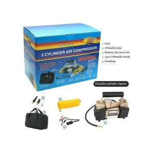 12V 150PSI Heavy-Duty Double Cylinder Car Air Pump – Portable Tire Inflator for Kenyan Drivers & Adventurers | Fast, Reliable & Easy to Use