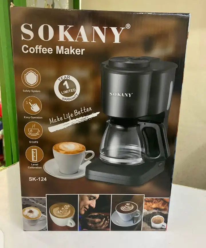 Sokany Coffee Maker – Premium Drip Coffee Machine | Fast Brewing, Rich Aroma & Sleek Design for Café-Style Coffee at Home or Office in Kenya