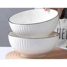 6PCS 8” Deep Ceramic Soup Bowls – Stylish, Durable & Perfect for Family Dining, Hosting & Gifting 🍲🏠✨