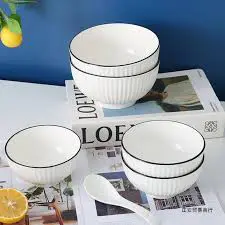 6PCS 8” Deep Ceramic Soup Bowls – Stylish, Durable & Perfect for Family Dining, Hosting & Gifting 🍲🏠✨