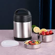 HOT POT Food Flask Hand Pan Hotpot – Durable Stainless Steel, Non-Slip Base, Scratch Resistant, Portable Handle Lid, Heat Retention & Leakproof Design for Food Storage and Travel