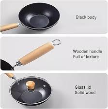 Deep Frying Pan with Durable Aluminum Body and Glass Lid – Non-Stick, Rust-Resistant, Multipurpose Cooking Pan for Oil-Free & Oil Frying