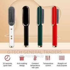 Hair Straightener Hot Comb – Professional Electric Hair Straightening Brush with Anti-Scalding Technology, Fast Heating, Smooth Shiny Hair, Suitable for All Hair Types, Salon-Quality Styling at Home,